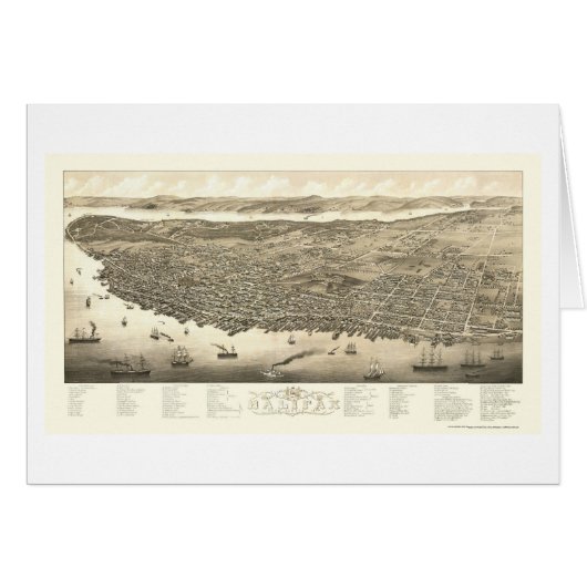 Halifax, NS, Canada Panoramic Map - 1879 Cards (Front Horizontal)
