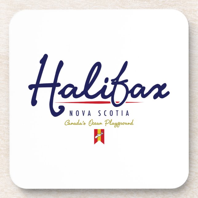 Halifax Script Beverage Coaster (Front)