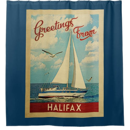 Halifax Shower Curtain Sailboat Vintage Canada