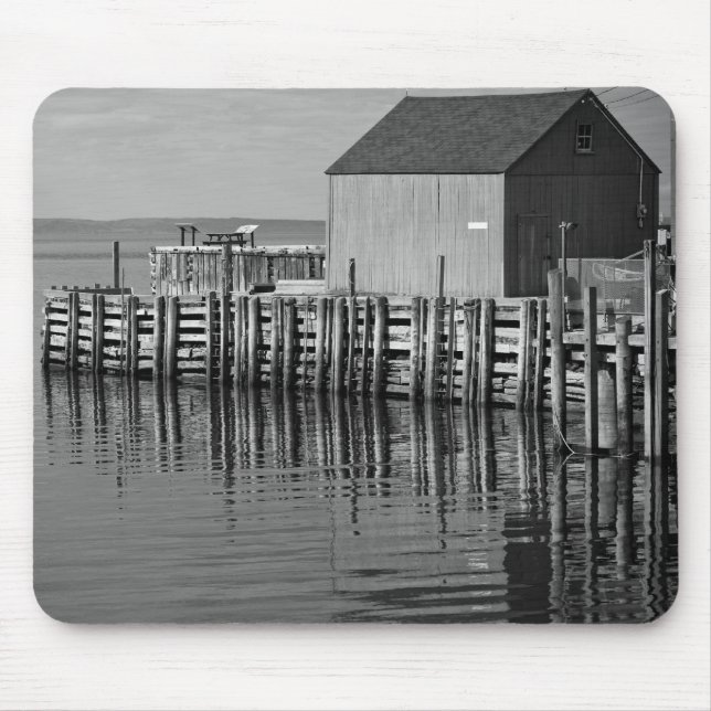 Hall's Harbour B&amp;W Mouse Pad (Front)