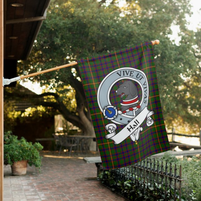 Hall Clan Badge Tartan Flag Scottish (In SItu)