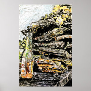 "Hall Family Corn Roast" colored pencil Poster