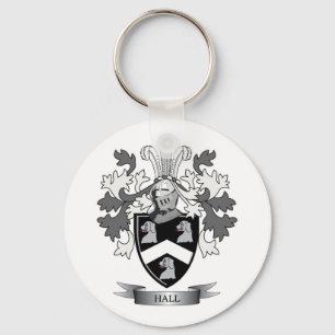 Hall Family Crest Coat of Arms Keychain