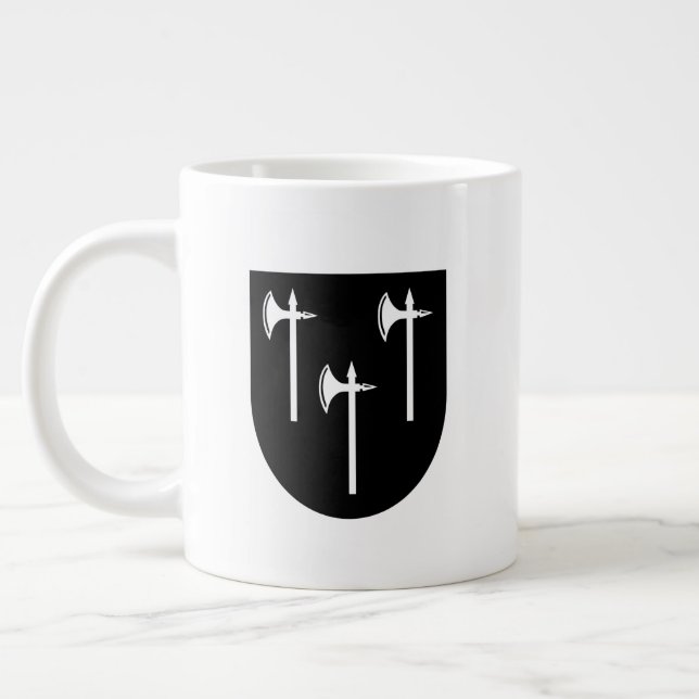 Hall Family Crest Giant Coffee Mug (Left)