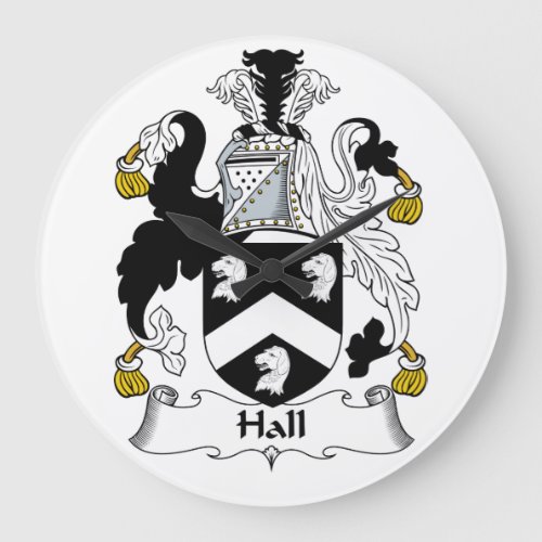 Hall Family Crest Large Clock