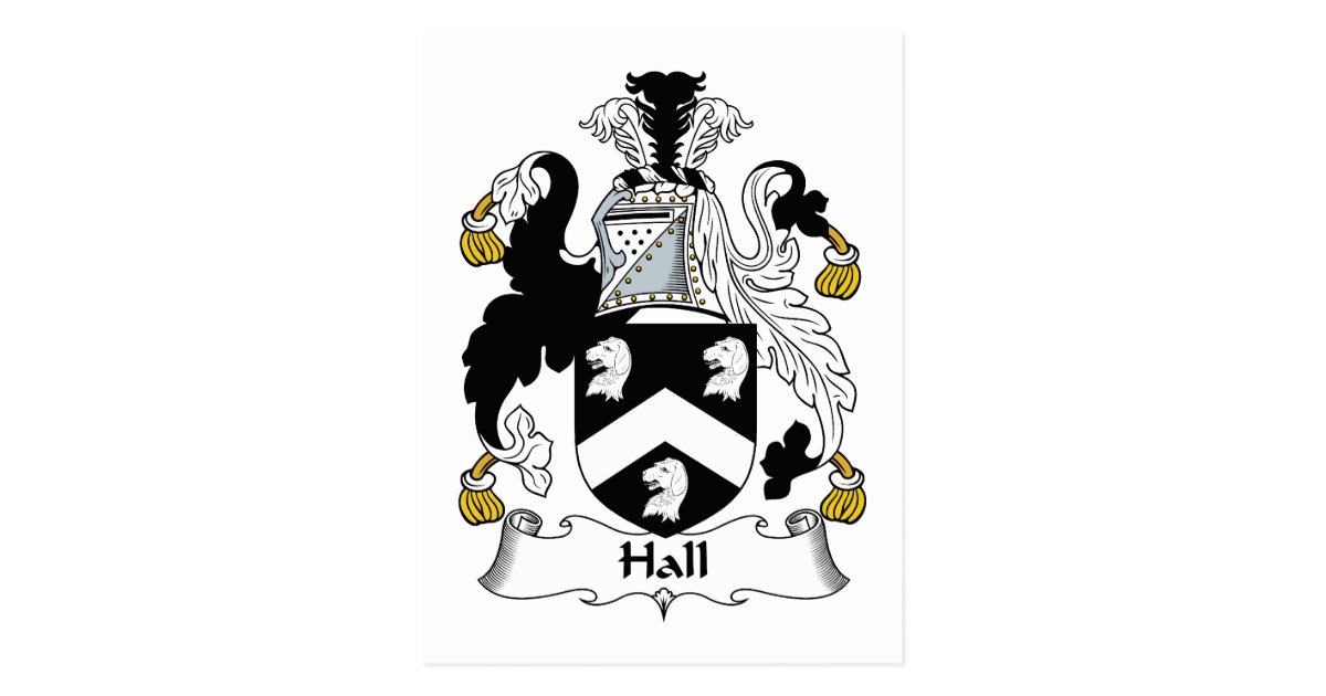Hall Family Crest Postcard
