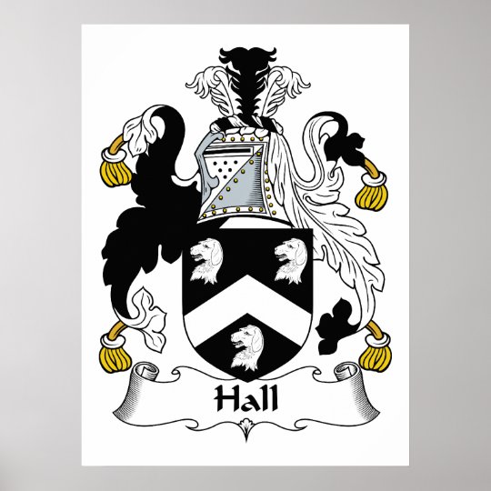 Hall Family Crest Poster