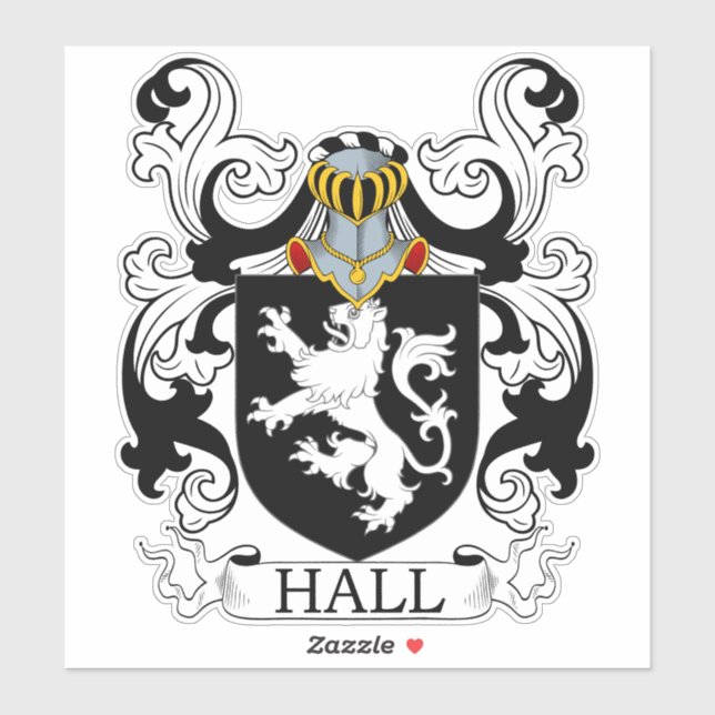 Hall Family Crest Sticker (Sheet)