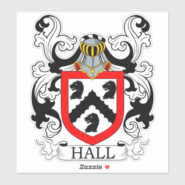 Hall Family Crest Sticker (Sheet)