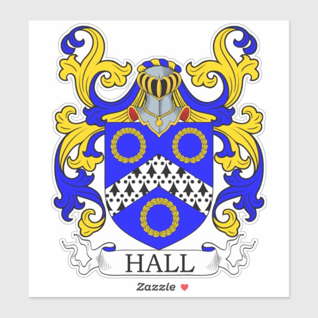 Hall Family Crest Sticker (Sheet)