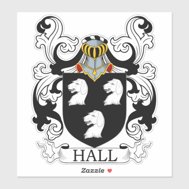 Hall Family Crest Sticker (Sheet)
