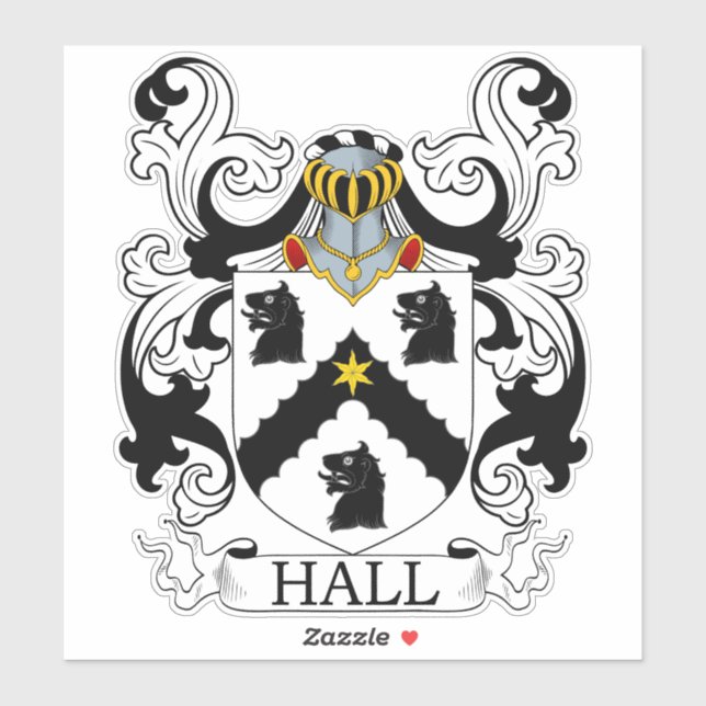 Hall Family Crest Sticker (Sheet)