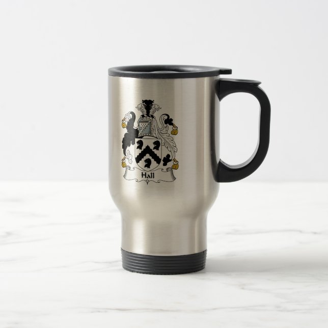 Hall Family Crest Travel Mug (Right)