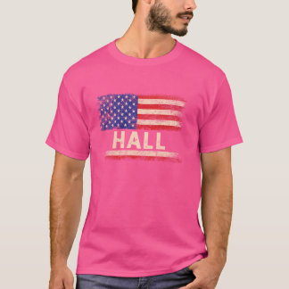 Hall Last Name Shirt Hall Name American Flag