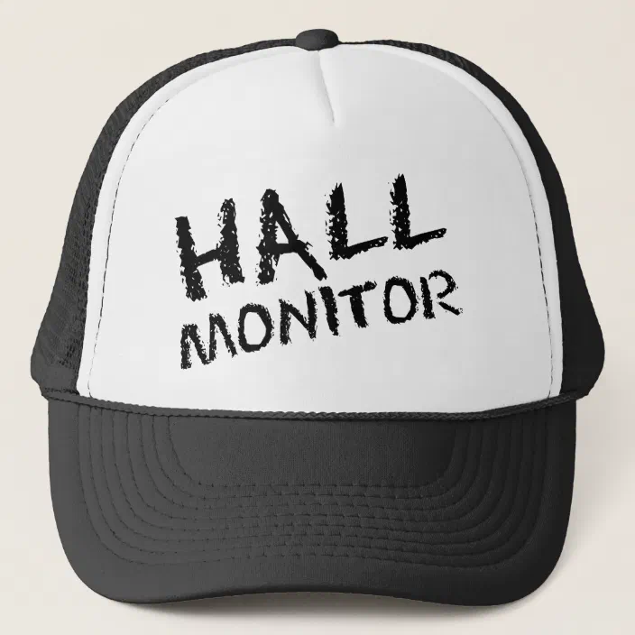 Hall Monitor Black Trucker Hat Zazzle Com