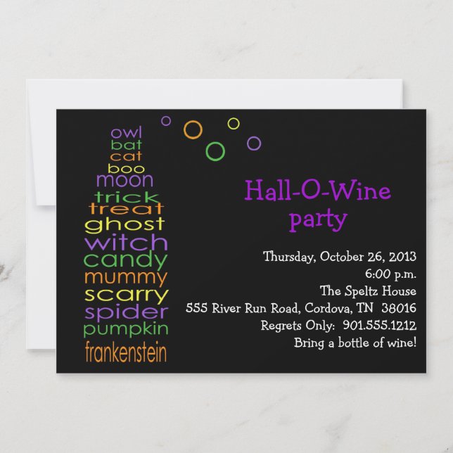 Hall-O-Wine Invitation (Front)