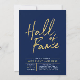 Hall of Fame Gold & Blue Modern Party Invitation