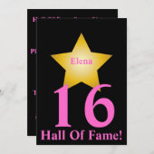 Hall Of Fame Sweet Sixteen-Customize Invitation (Front/Back)