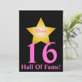 Hall Of Fame Sweet Sixteen-Customize Invitation (Standing Front)