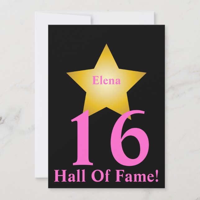 Hall Of Fame Sweet Sixteen-Customize Invitation (Front)