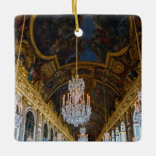 Hall of Mirrors in the Chateau de Versailles Ceramic Ornament
