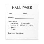 Hall Pass Pad (White)