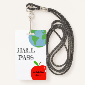 Hall Pass Personalized Badge