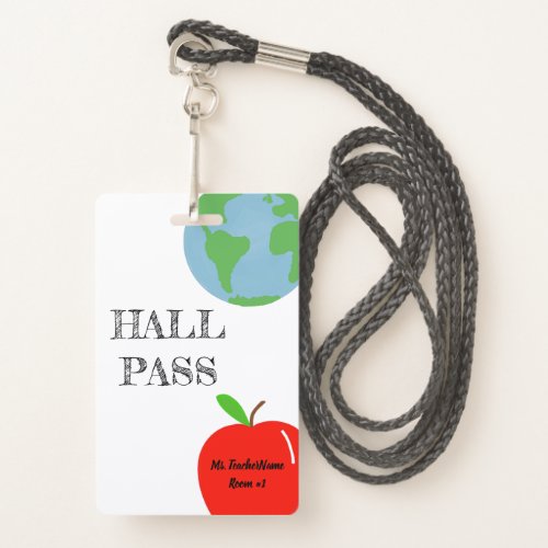 Hall Pass Personalized Badge