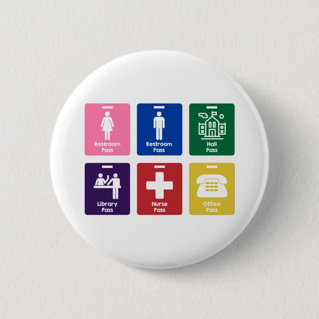 Hall Passes for the Elementary Classroom Button (Front)