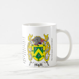Hall, the origin, the meaning and the crest coffee mug