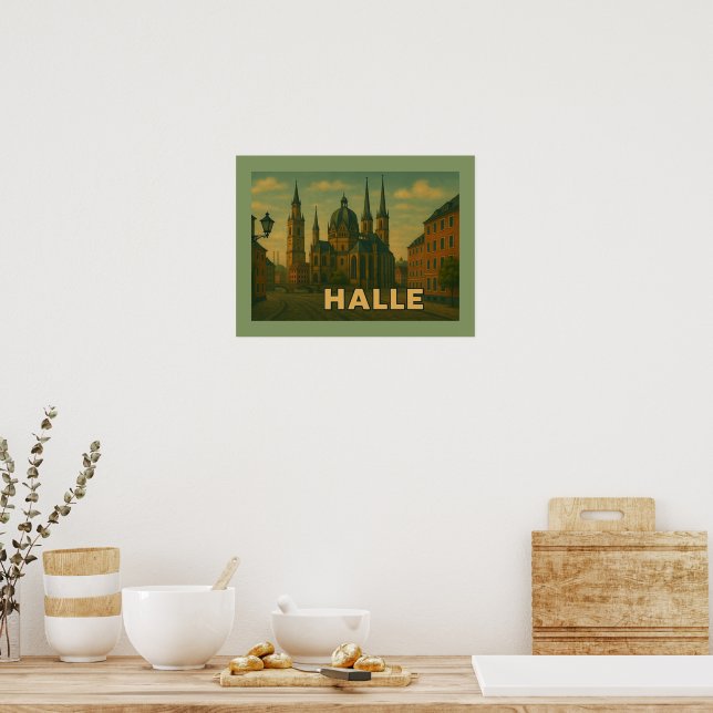 Halle Germany City Art Poster (Kitchen)