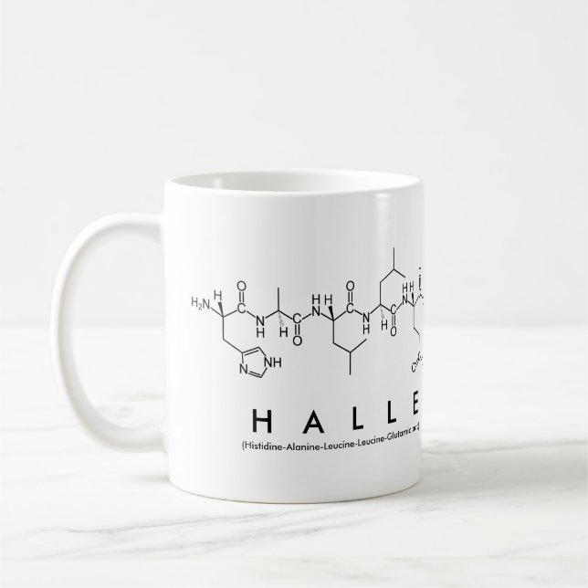 Halle peptide name mug (Left)