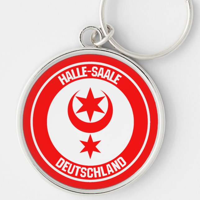Halle (Saale) Round Emblem Keychain (Front)