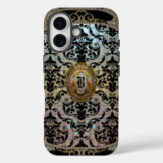 Halleesham Elegant Damask Monogram iPhone 16 Case