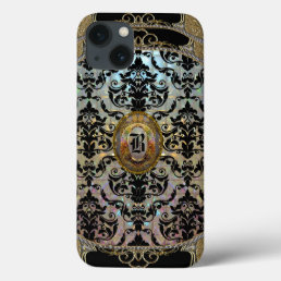 Halleesham Elegant Damask Monogram iPhone 13 Case