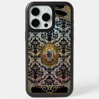 Halleesham Pretty Damask Protective Monogram iPhone 15 Pro Max Case
