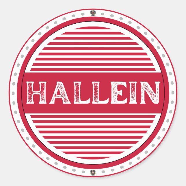 Hallein City Pride Emblem – Austrian Identity Classic Round Sticker (Front)