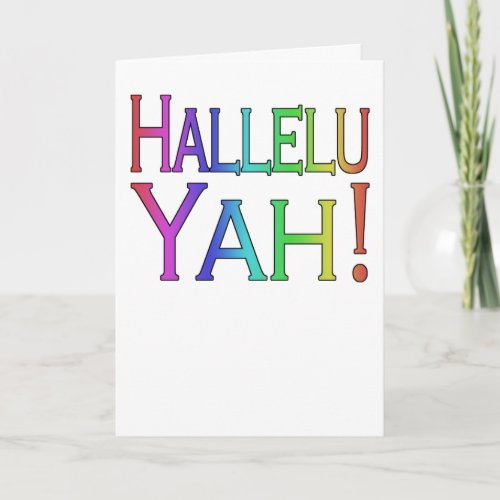 Hallelu Yah rainbow easter card