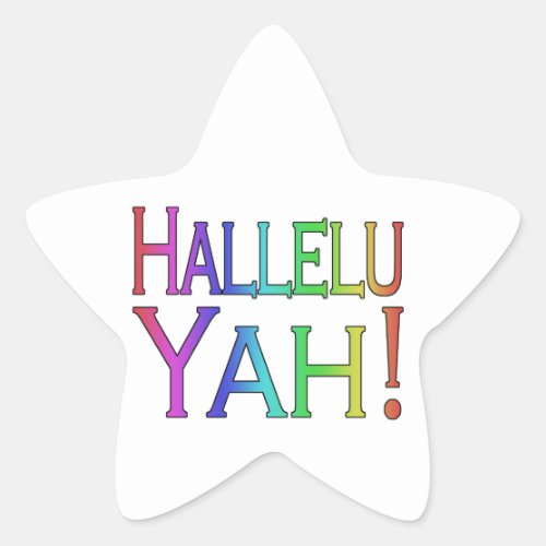 Hallelu Yah rainbow Star Sticker