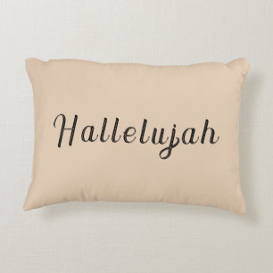 Hallelujah Blessed Minimal Cream Accent Pillow