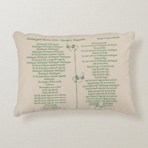Hallelujah Chorus from Handel's Messiah Green Accent Pillow