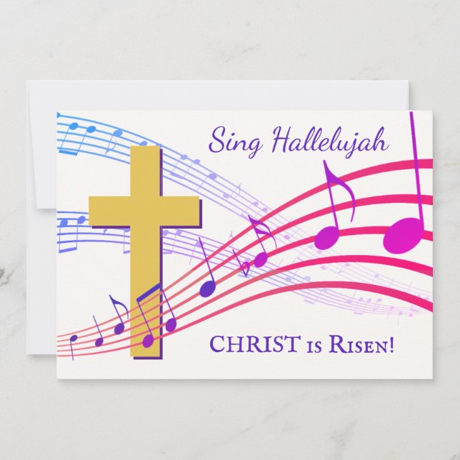 HALLELUJAH CHRIST IS RISEN Easter Holiday Card (Front)