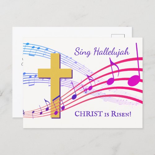 HALLELUJAH CHRIST IS RISEN Easter Postcard