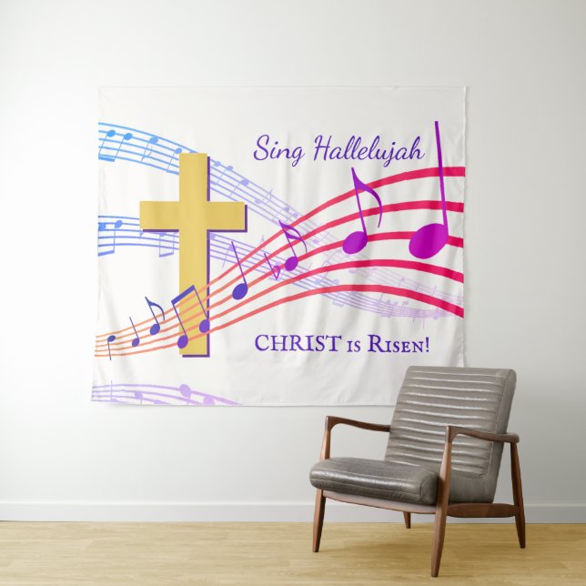HALLELUJAH CHRIST IS RISEN Easter Tapestry (In Situ (Horizontal))