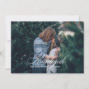Hallelujah Christmas Elegant Religious Photo Holiday Card