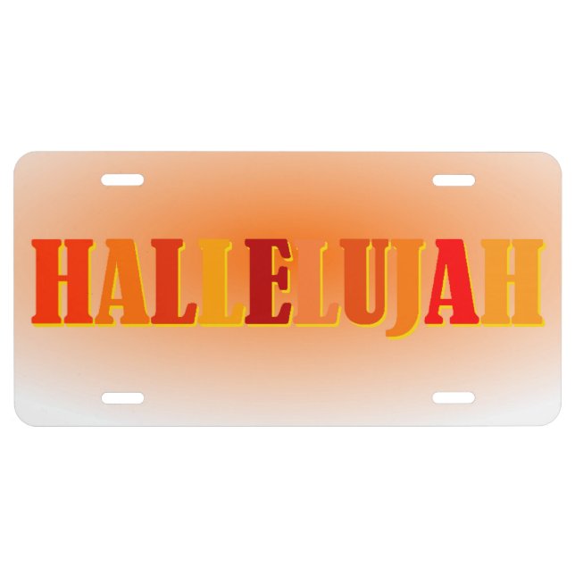 Hallelujah License Plate (Front)