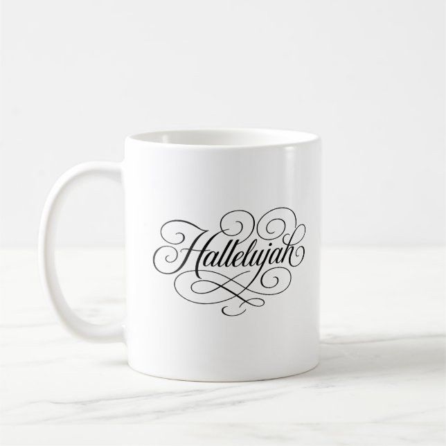 Hallelujah Monogram Coffee Mug (Left)