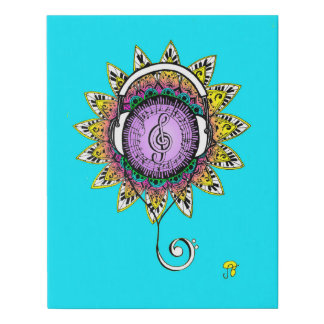 Hallelujah Musical Flower Faux Canvas Print