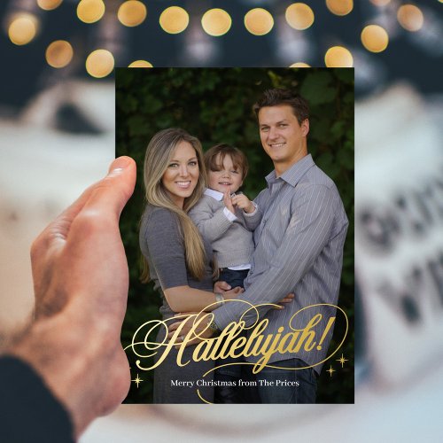 Hallelujah REAL FOIL Religious Christmas Card