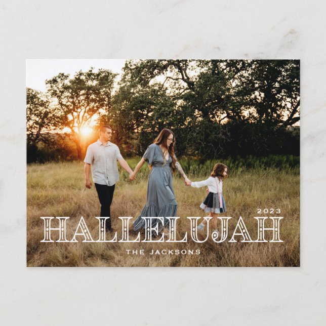 Hallelujah Religious Christmas Holiday Postcard (Front)